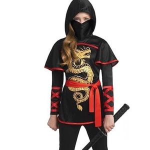 BRAND NEW girl dragon ninja halloween 4 pcs costume size L 12-14